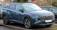 Hyundai Tucson, önden üç çeyrek görünüm (mavi)