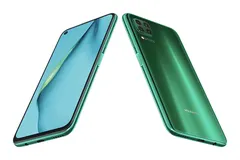 Huawei P40 lite, önden ve arkadan bir arada (Crush Green)