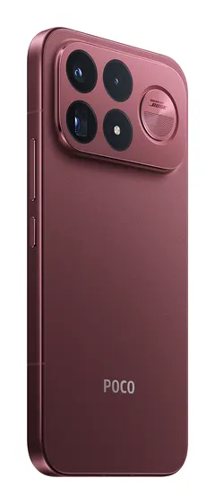 POCO F9 Ultra, arkadan, üç çeyrek (Bordo)