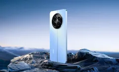 realme 12, arkadan, sade sahne (Mavi)