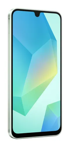 Galaxy A16 Açık Yeşil 128 GB SM-A165FLGB, önden üç çeyrek (Açık Yeşil)