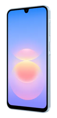 Galaxy A18 Açık Mavi 128 GB, önden üç çeyrek (Açık Mavi)