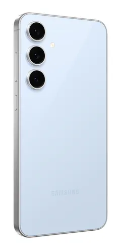 Galaxy S24 FE Mavi 256 GB Telefon, arkadan üç çeyrek (Mavi)