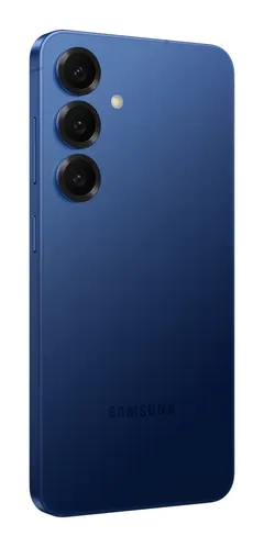 Samsung Galaxy S25, arkadan üç çeyrek (Lacivert)