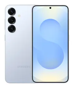 Samsung Galaxy S25, önden ve arkadan (Buz Mavisi)