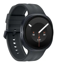 Samsung Galaxy Watch9 44 mm, önden üç çeyrek (sol) (Koyu Gri)
