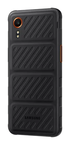 Samsung Galaxy XCover7, arkadan üç çeyrek (Siyah)