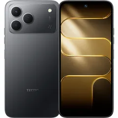 TECNO SPARK 50, arkadan ve önden (ön+arka bir arada) (Siyah)