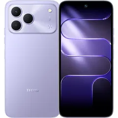 TECNO SPARK 50, arkadan ve önden (ön+arka bir arada) (Mor)