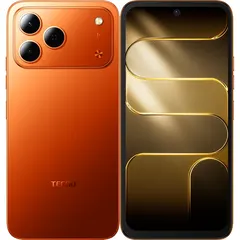 TECNO SPARK 50, arkadan ve önden (ön+arka bir arada) (Turuncu)