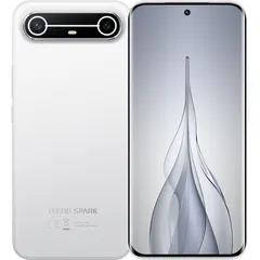 TECNO SPARK Slim, arkadan ve önden (ön+arka bir arada) (Zarif Beyaz)
