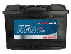 Yiğit Akü AGM Start-Stop Akü, önden (siyah)