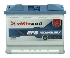 Yiğit Akü EFB Start-Stop Akü, önden (beyaz-mavi)